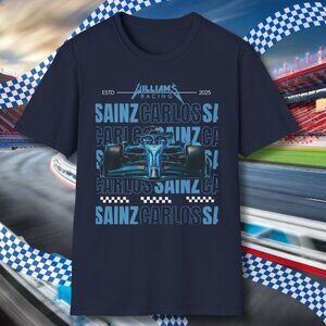 Williams Racing F1 Car T-Shirt, Formula 1 Fan Shirt, Carlos Sainz T-Shirt, Smoot